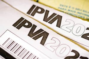 In this photo illustration the the IPVA booklet (Imposto sobre a Propriedade de Veículos Automotores)