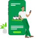 Ilustração de compra online descomplicada