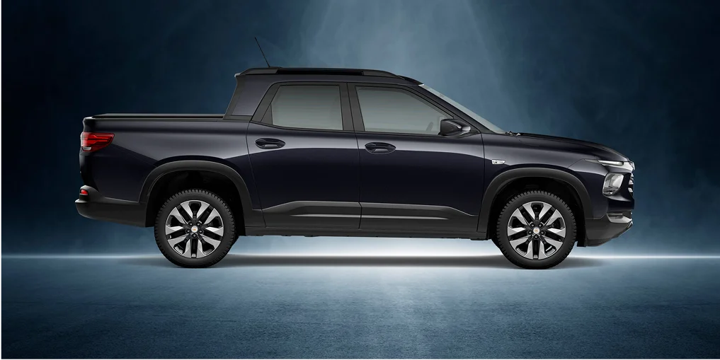 Detalhe externo lateral do carro Chevrolet Montana LTZ Turbo Flex 2024